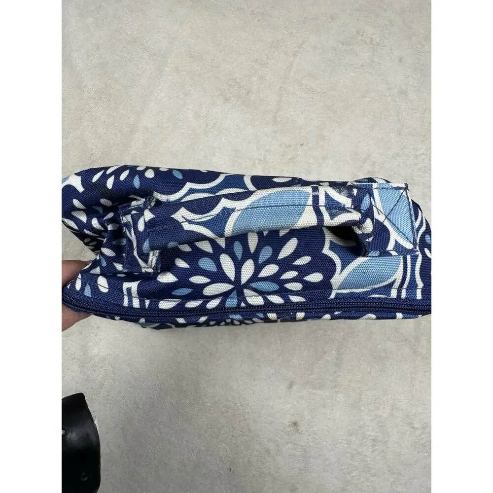 Vera Bradley Blue Floral Insulated Lunch Bag Cooler Zip Carry Handle Lunch Tote